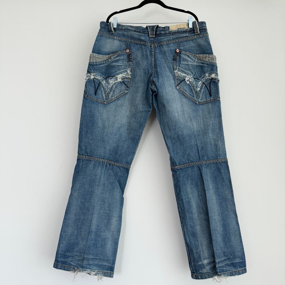 Vintage Tough Jeansmith Jeans Mens 36x33 Actual Y2K Japanese Style Punk Military